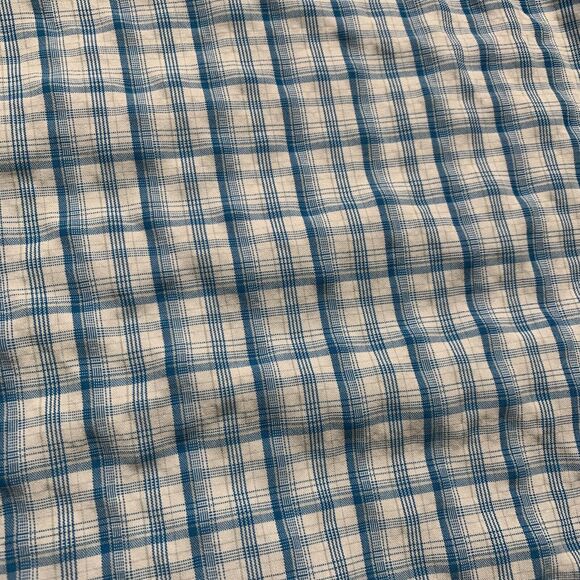 Columbia Shirt Men Large Blue White Gingham Short Sleeve Check Collar Button Up - Picture 4 of 12